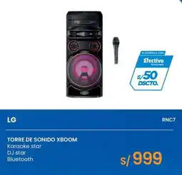 Tiendas EFE LG torre de sonido xboom karaoke star dj star bluetooth oferta