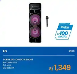 Tiendas EFE LG torre de sonido xboom karaoke star dj star bluetooth oferta
