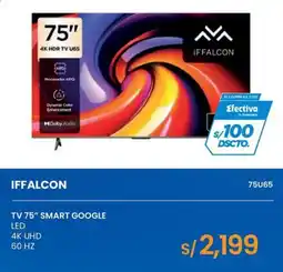 Tiendas EFE Iffalcon tv 75" smart google led 4k uhd 60 hz oferta