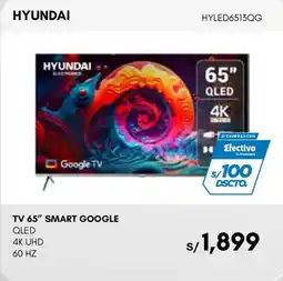 La Curacao Hyundai tv 65 smart google qled 4k uhd 60 hz oferta