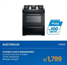 Tiendas EFE Electrolux cocina a gas 5 quemadores oferta
