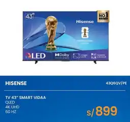 Tiendas EFE Hisense tv 43" smart vidaa qled 4k uhd 60 hz oferta