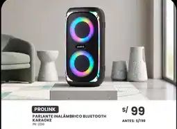 Tiendas EFE Prolink parlante inalámbrico bluetooth karaoke pk-2310 oferta