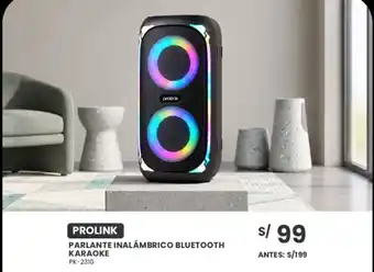 Prolink parlante inalámbrico bluetooth karaoke pk-2310