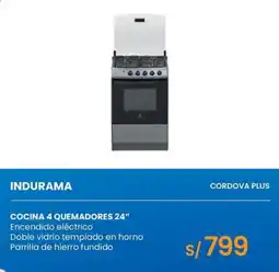 Tiendas EFE Indurama cocina 4 quemadores 24" oferta