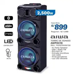 El Gallo Más Gallo aiwa torre de sonido awpoc10 oferta