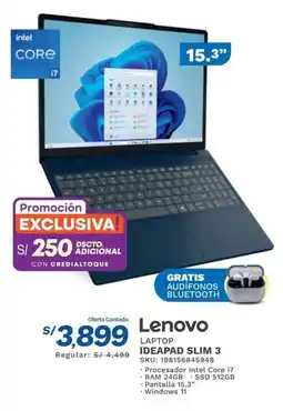 El Gallo Más Gallo Lenovo laptop ideapad slim 3 oferta
