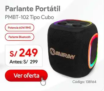 Miray parlante portátil pm bt 102 tipo cubo