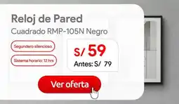 Hiraoka Reloj de Pared Cuadrado RMP-105N Negro oferta