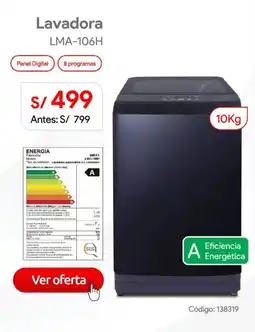 Hiraoka Miray lavadora lma-106h oferta