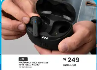 JBL audífonos true wireless tune flex 2 negro