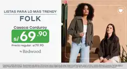 Tottus Redwood Casaca Corduroy oferta