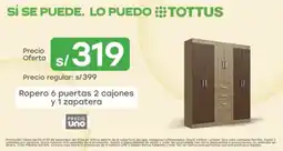 Tottus Tottus ropero 6 puertas 2 cajones y 1 zapatera oferta