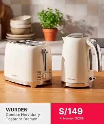 Wurden combo: hervidor y tostador bremen