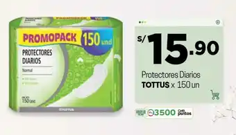 Tottus Protectores Diarios Tottus 150 unis oferta