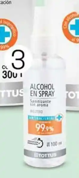 Tottus Alcohol en Spray Tottus 100ml oferta