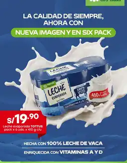 Tottus Tottus leche evaporada entera oferta