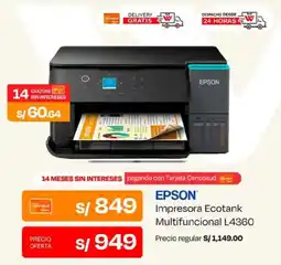 Wong Epson impresora ecotank multifuncional l4360 oferta