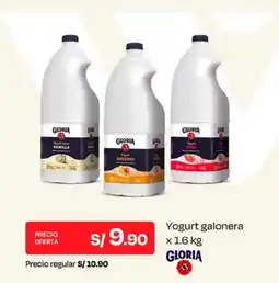 Wong Gloria yogurt galonera oferta
