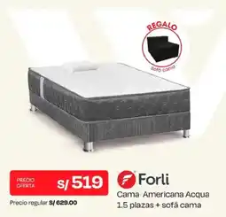 Wong Forli Cama Americana Acqua 1.5 plazas + sofá cama oferta