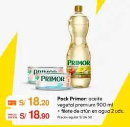 Metro Primor aceite vegetal premium + filete de atún en agua oferta