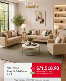 Sodimac Alto Hogar Juego De Sala Karime 3-2-1 oferta