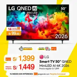 Metro LG Smart TV 50" QNED MiniLED AI 4K 2026 oferta