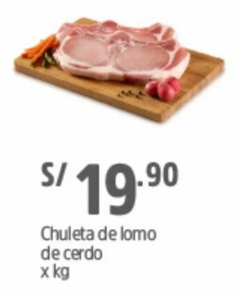 Plaza Vea Chuleta de Lomo de Cerdo oferta