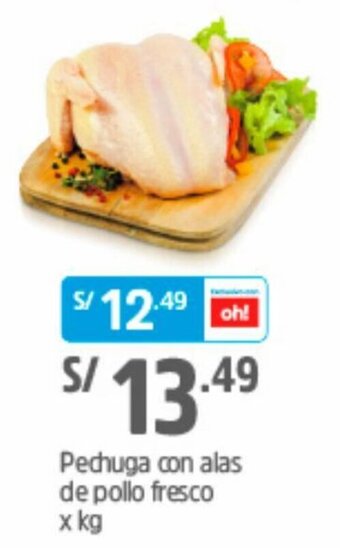 Plaza Vea Pechuga con Alas de Pollo Fresco oferta
