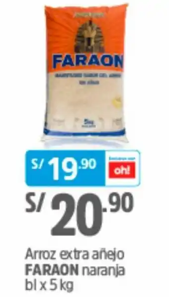 Plaza Vea Arroz Extra Añejo Naranja Faraon 5kg oferta