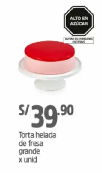 Plaza Vea Torta Helada de Fresa Grande oferta