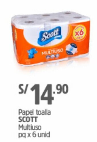 Plaza Vea Papel Toalla Multiuso Scott 6 unid oferta