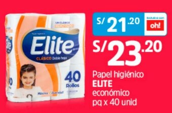 Plaza Vea Papel Higiénico Elite 40 unid oferta