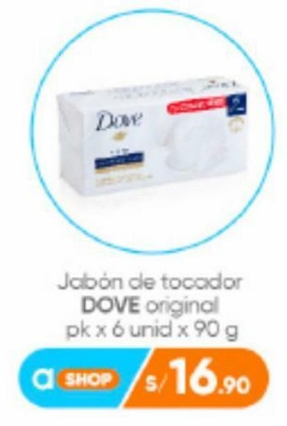 Jabón de Tocador Dove Original 6x90g oferta en Plaza Vea