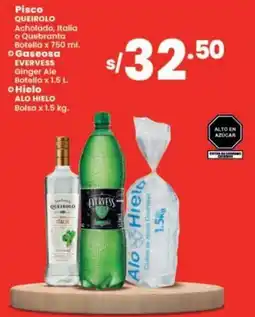 Vega Pisco Queirolo Gaseosa Evervess Hielo oferta