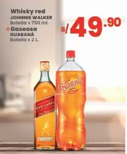 Vega Whisky red Johnnie Walker + Gaseosa Guaraná oferta