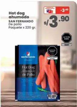 Vega San Fernando hot dog ahumado de pollo oferta