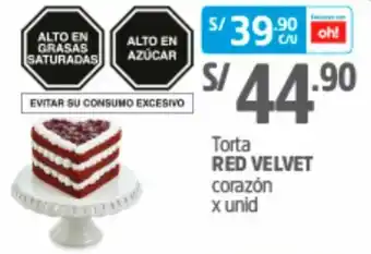 Plaza Vea Torta Corazón Red Velvet oferta
