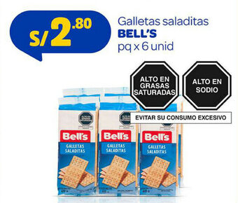 Mass Galletas Saladitas Bell's 6 unid oferta