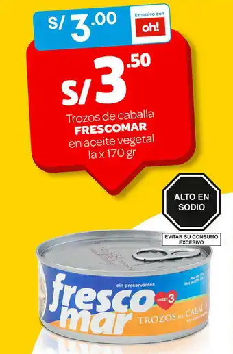 Mass Trozos de Caballa en Aceite Vegetal Frescomar 170g oferta