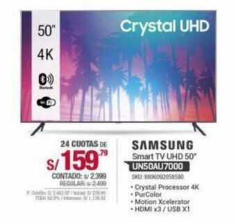 Carsa Samsung Smart TV UHD 50" UN50AU7000 oferta