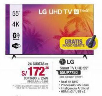 Carsa LG Smart TV UHD 55" 55UP7750 oferta