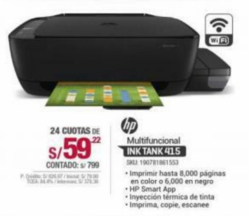 HP Multifunções Ink Tank 415 oferta en Carsa