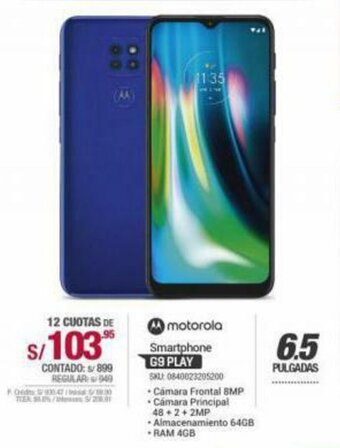 Carsa Motorola Smartphone G9 Play oferta