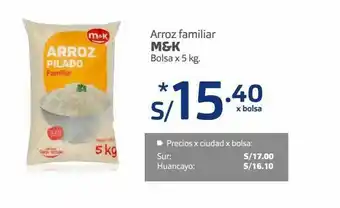 Makro Arroz familiar m&k bolsa x 5 kg. oferta