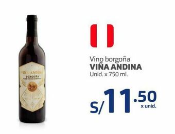 Makro Vino borgoña viña andina unid. x 750 ml. oferta