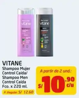 MaxiAhorro Vitane Shampoo Mujer Control Caída/ Shampoo Men Control Caída oferta