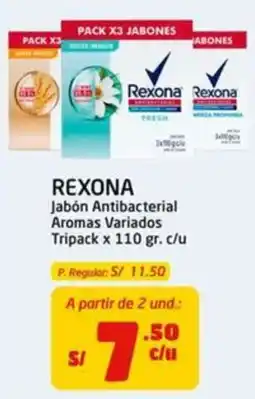MaxiAhorro Rexona jabón antibacterial aromas variados oferta