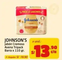 MaxiAhorro Johnson's jabón cremoso avena tripack oferta