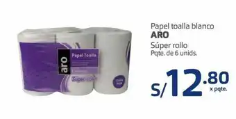 Makro Papel toalla blanco aro súper rollo pqte. de 6 unids. oferta
